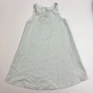 Minimalist Pastel A-Line Dress – Light Blue Sleeveless Cotton, 3T